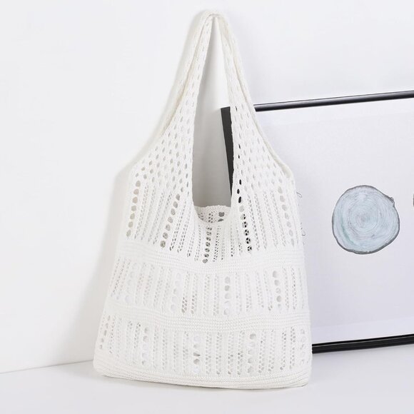 Women's Snow White Shoulder Shopping Handbag Casual Travel Totes Fold Able Bags - Picture 6 of 7